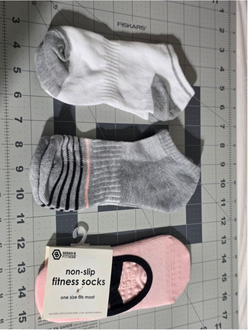 Women's Series-8 Fitness Socks‎ and regular Gray White socks